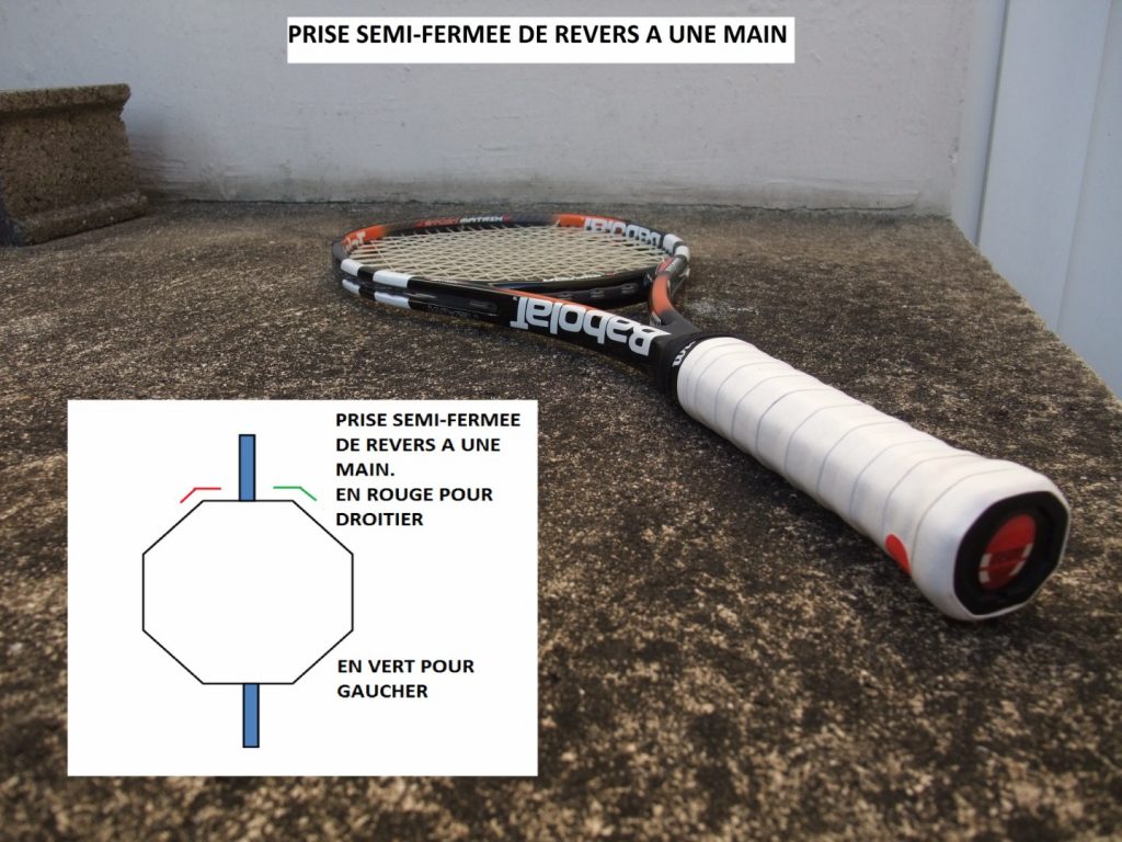 prise semi fermée de revers à une main prise semi fermée de revers à une main
