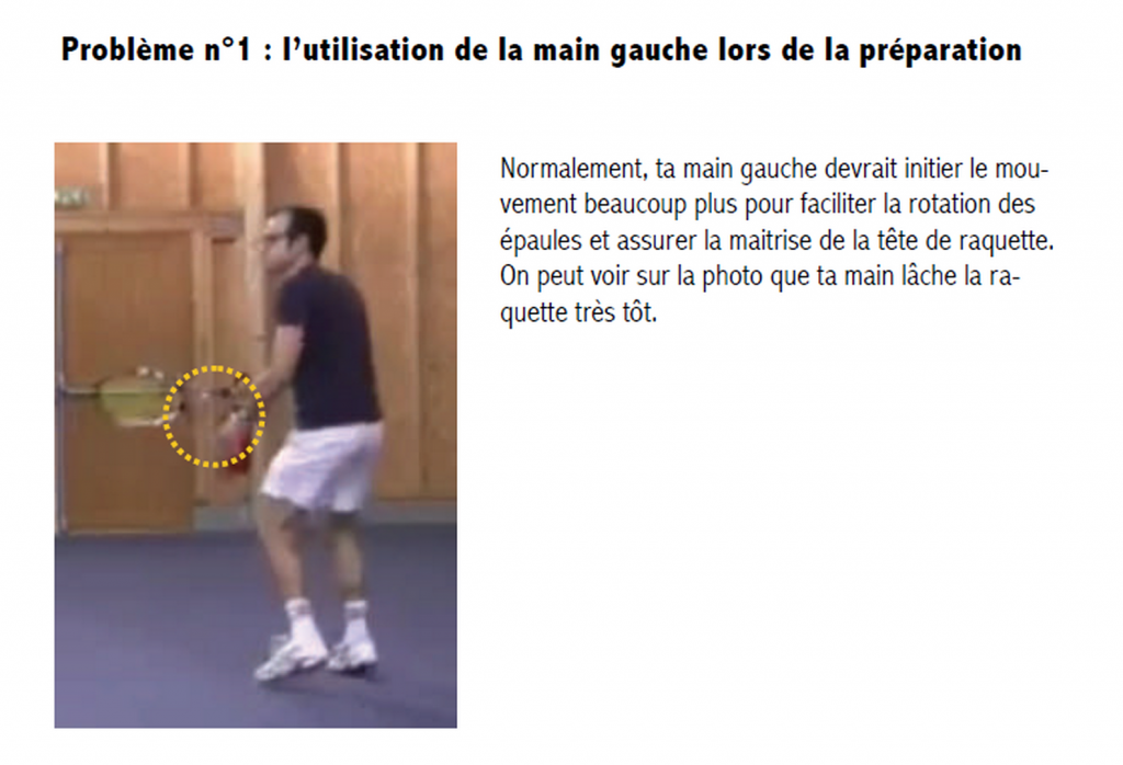 main gauche préparation coup droit