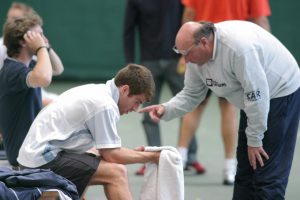 Jerôme Liauzun (à droite), un entraineur très écouté sur les courts ©Gilles Lazennec